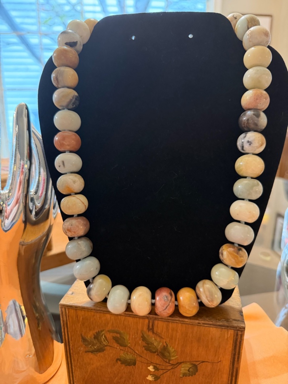 Lucas Lameth LUC Hand Knotted Beautiful Necklace- Sterling Clasp